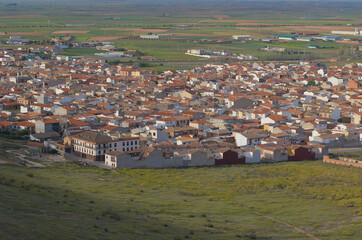 Fototapeta na wymiar Tejados en Consuegra en Toledo. Castilla la Mancha, España