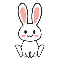 座っているうさぎのイラスト