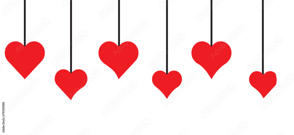 Canvas Prints red heart icons set vector