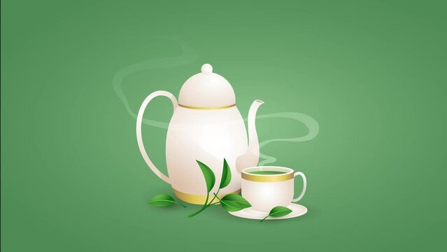 Happy tea day animation, Animated tea day post, 4k footage