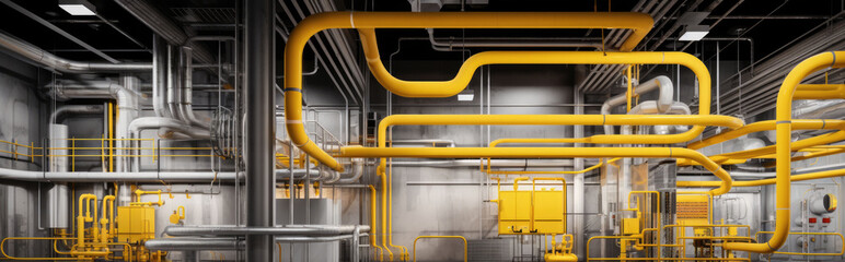 The installation of indoor pipe systems is a crucial aspect of modern factory design, integrating infrastructure to support the facility's operational needs..
