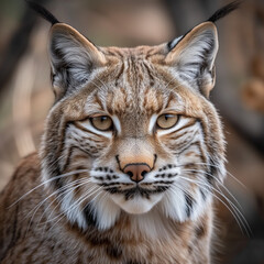 Fototapeta premium Close-up of a bobcats face