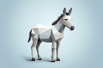 donkey paper art on clean background illustration