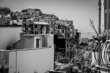 Magic of the Cinque Terre. Corniglia in black and white
