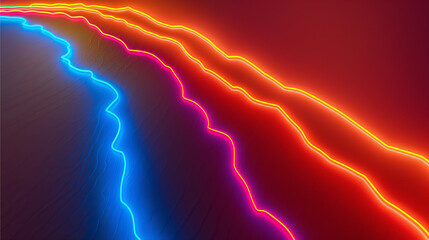 light wire glowing put on the floor, background in abstract style, 