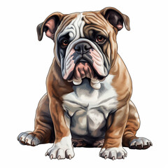 Obraz premium clipart bulldog sitting сreated with Generative Ai