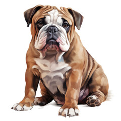 Fototapeta premium clipart bulldog sitting сreated with Generative Ai