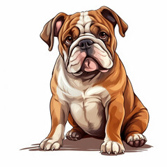 Obraz premium clipart bulldog sitting сreated with Generative Ai