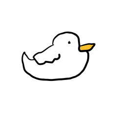 アヒル　手書き　イラスト