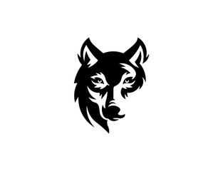 Vector illustration of a wolf portrait on a white background for a logo