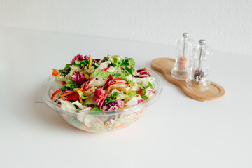 Vegan Buddha Bowl with Chickpeas, Avocado and Fresh Vegetables, Healthy Eating, Tasty Vegetarian Meal. Balanced nutrition