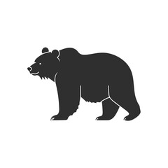 Fototapeta premium bear logo silhouette Vector bear silhouette isolated flat vector icon logo for animal wildlife apps, design for safety signs, logotype and websites 
