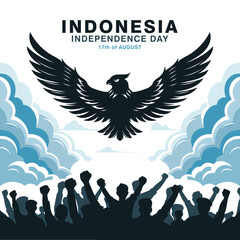 79th Indonesia Independence Day, 17 august 2024 celebration vector background 