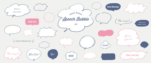 A set of speech bubbles handwritten with a felt-tip pen	
 - obrazy, fototapety, plakaty