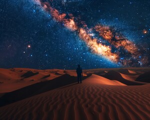 The milky way viewed from a desert - obrazy, fototapety, plakaty