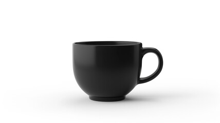 black coffee cup on white background
