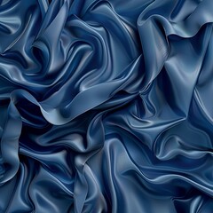 Fototapeta premium Luxurious Blue Fabric Folds Depth Fashion Wallpaper