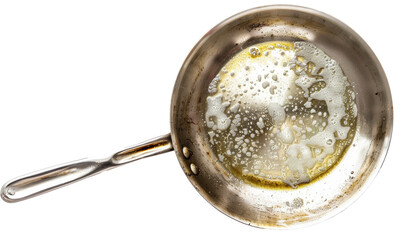stainless steel pan isolated on a transparent background. PNG


