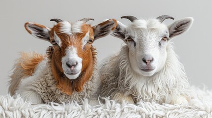 Eid Ul Adha Goats Sheep on White Background - obrazy, fototapety, plakaty