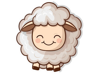 cartoon sheep illustration isolated on a transparent background. PNG

