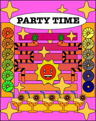 party time illustration for background, banner, poster, flyer, template, design, etc