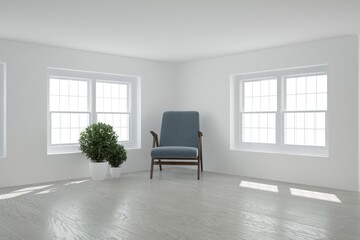 Modern interior design. 3D illustration