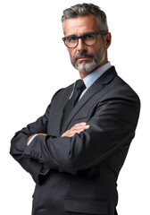portrait of a businessman isolated on a transparent background. PNG	
