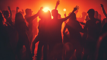 Fototapeta premium party people having fun, teenagers celebrating youth