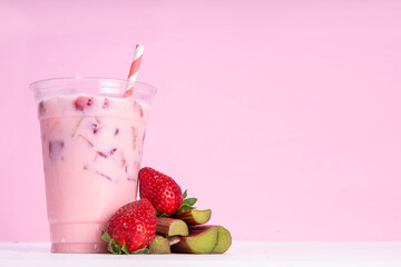 Strawberry rhubarb milkshake