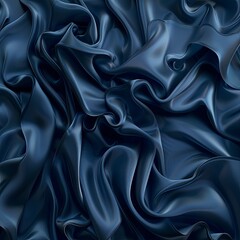 Fototapeta premium Luxurious Blue Fabric Folds Depth Fashion Wallpaper