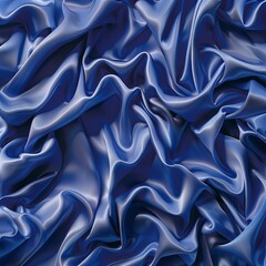 Obraz premium Luxurious Blue Fabric Folds Depth Fashion Wallpaper