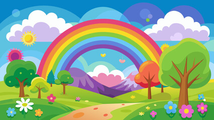 Obraz na płótnie Canvas landscape with rainbow