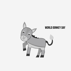 vector graphic of World Donkey Day good for national World Donkey Day celebration. flat design. flyer design.flat illustration.