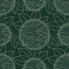 pattern, seamless, leaf, leaves, floral, wallpaper, plant, nature, green, dark green, gold, background, garden, branch, tree, texture, abstract, botany, botanical, natural, organic, spring, summer, pr