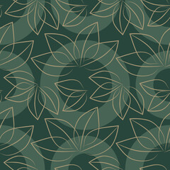 pattern, seamless, leaf, leaves, floral, wallpaper, plant, nature, green, dark green, gold, background, garden, branch, tree, texture, abstract, botany, botanical, natural, organic, spring, summer, pr