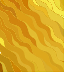 Abstract vector color background of doodle hand drawn lines. Gold floral pattern. Wave yellow wallpaper