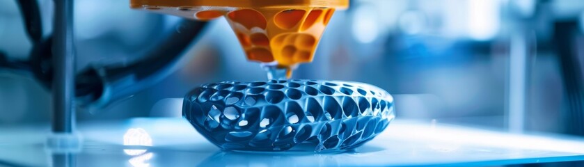 3D printing technology creating custom parts and products, revolutionizing manufacturing processes