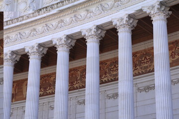 Vittoriano War Memorial Colonnade Detail in Rome, Italy