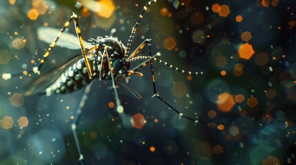 Macro photo Tiger mosquito