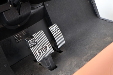 Accelerator and brake pedals for electric cars Designed with fonts that are easy to understand and...