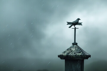 weather vane spinning wildly in a storm