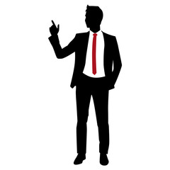 Obraz premium Vector illustration of business man silhouette isolated on white background