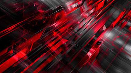 Red metallic abstract black cyber geometric lines, unusual background, illustration of unusual backgrounds.