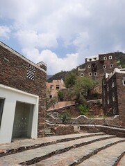 Beautiful daytime view of Rijal Almaa heritage village in Asir region in Saudi Arabia. 