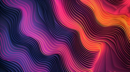 Obraz premium Abstract digital art of flowing lines with red and blue gradients, Vibrant Abstract Wavy Mesh Background