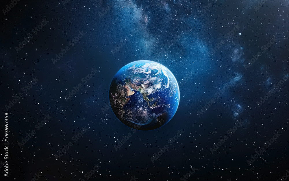 Canvas Prints the earth in space,created with generative ai tecnology.