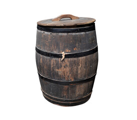 Fototapeta premium Ship’s oak barrel isolated on the transparent background
