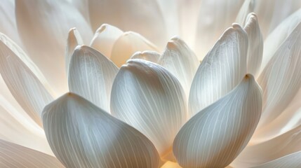 Macro image of a white lotus with backlight