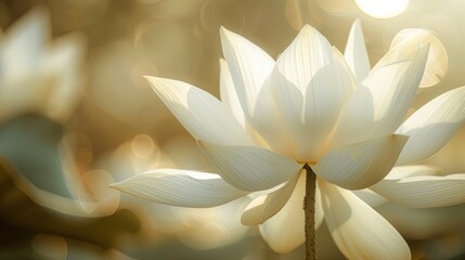 macro image white lotus backlight