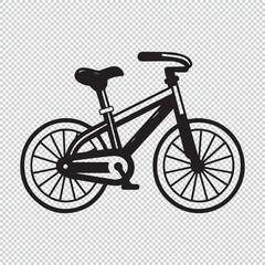 Bicycle simple cartoon icon, vector illustration on transparent background